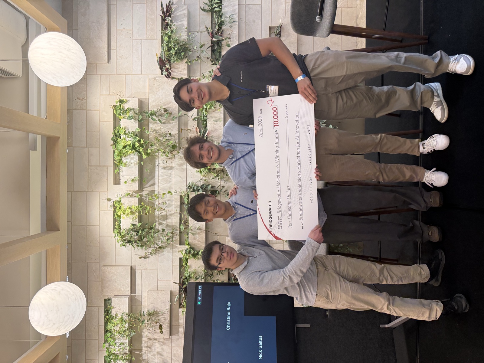 Bridgewater AI Innovation Hackathon team photo