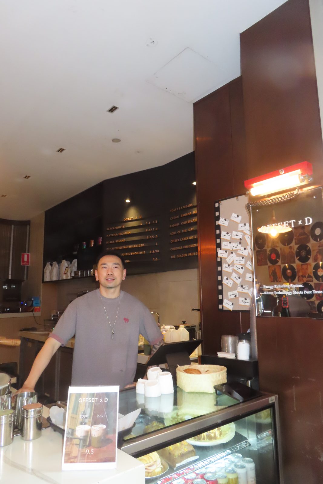 Inside Offset x D, Finn behind the counter