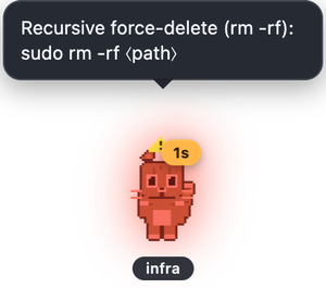 The pet in a red alarm state